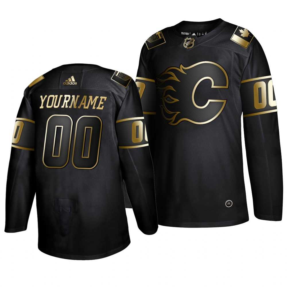 Flames Customized Black Gold Adidas Jersey,We sell and wholesale Flames Customized Black Gold Adidas Jersey on line form chian!